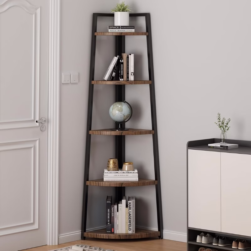 kệ gỗ 5 tầng kết hợp kim loại