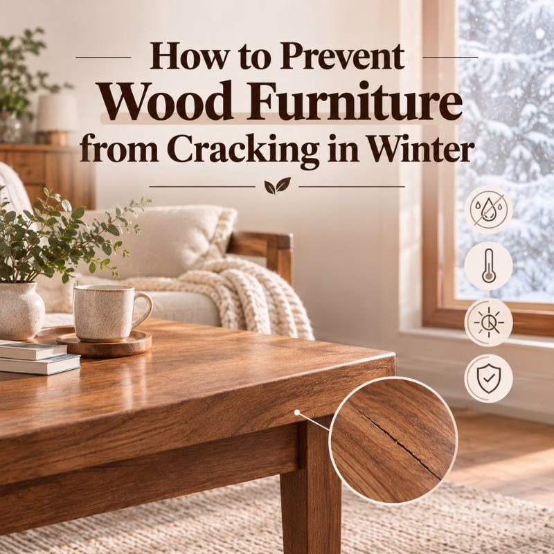 how to prevent wood furniture from cracking in winter